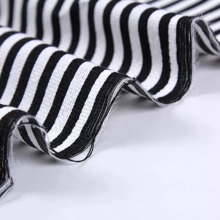 2019 черно-белая полосатая жаккардовая ткань осенние черно-белые полосатые