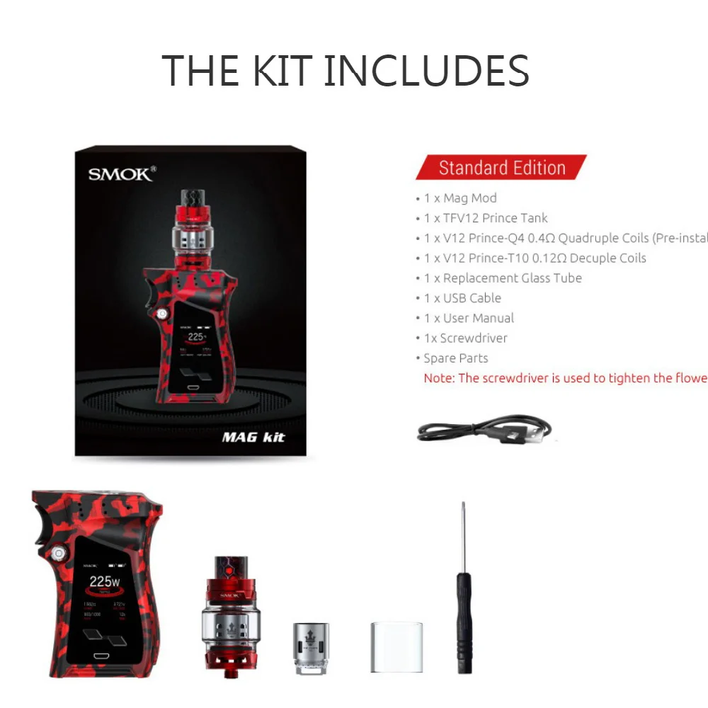 Оригинальный SMOK комплект MAG 225 W коробка Mod с TFV12 Prince Tank 8 мл распылитель испаритель
