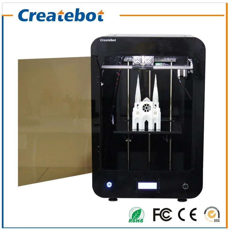 Двойное сопло Createbot MAX ЖК-экран 3d принтер с нагревателем и стеклянной платформой 2 рулона нити 4 Гб SD карта в подарок
