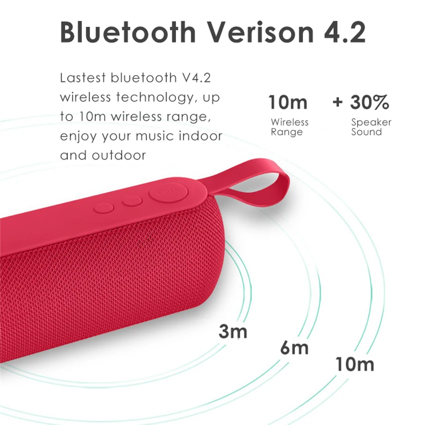 2018 уличный портативный Bluetooth V4.2 динамик беспроводной сабвуфер TF карта USB диск MP3