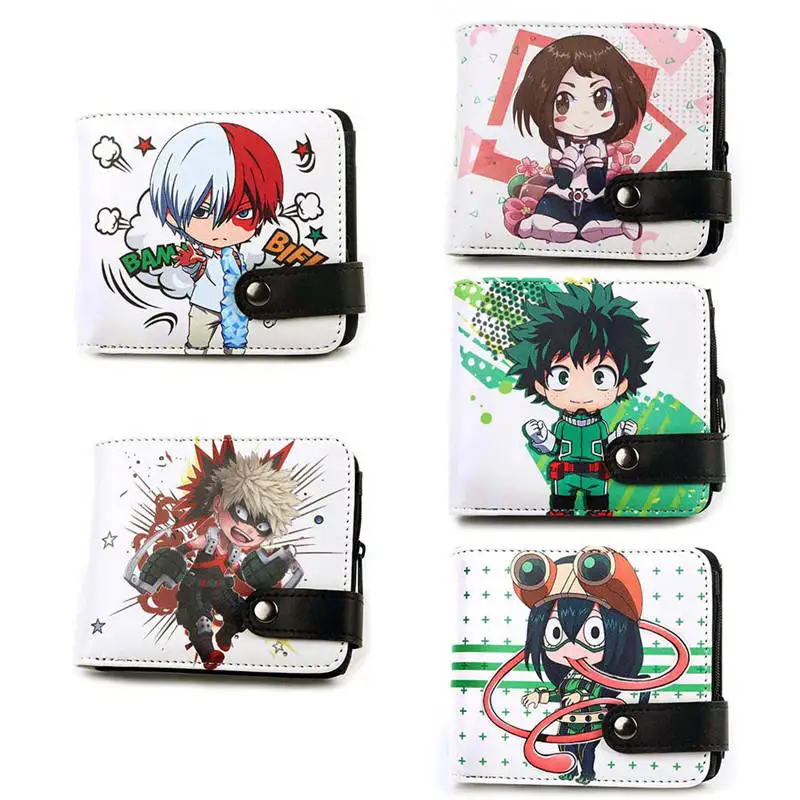 Кошелек My Boku no Hero Academy izku Midoriya, кошелек My Hero Academy, мультяшный кошелек на кнопке, Короткий держатель для карт