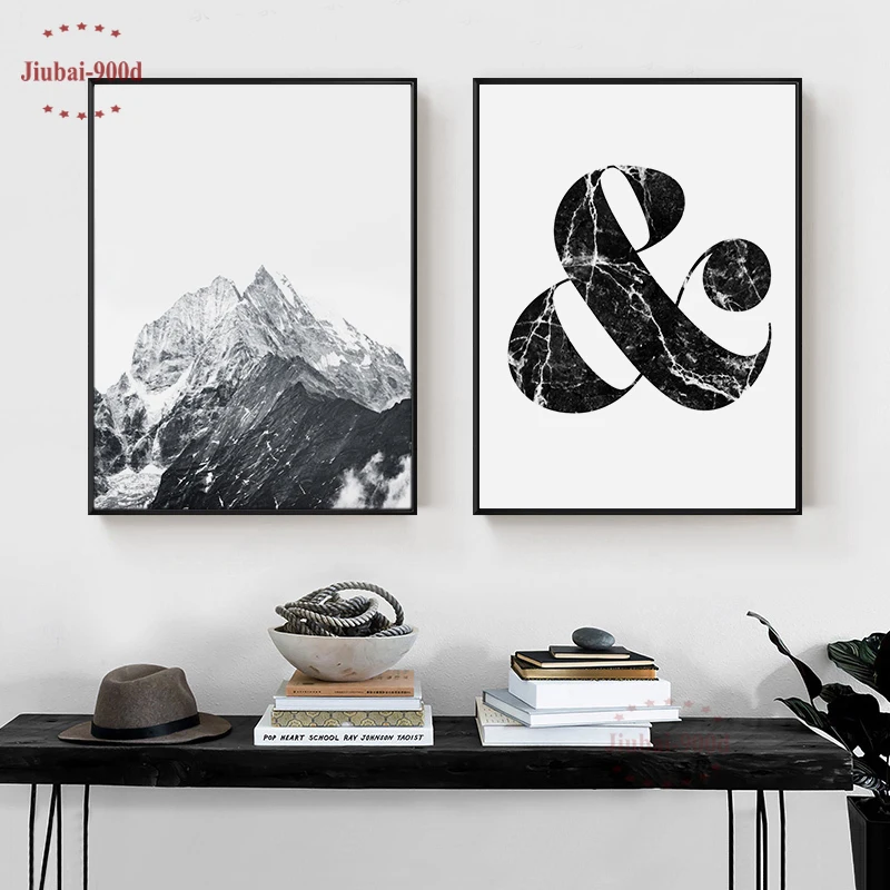 900D Wall Art Canvas Painting Posters And Prints Pictures For Living Room Poster Nordic Mountain Decoration NOR085 | Дом и сад