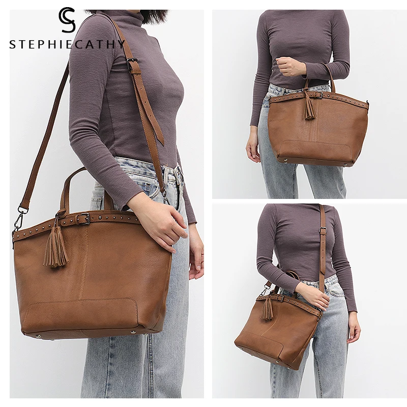 Сумки SC из натуральной кожи Брендовые женские сумки на плечо большая модная