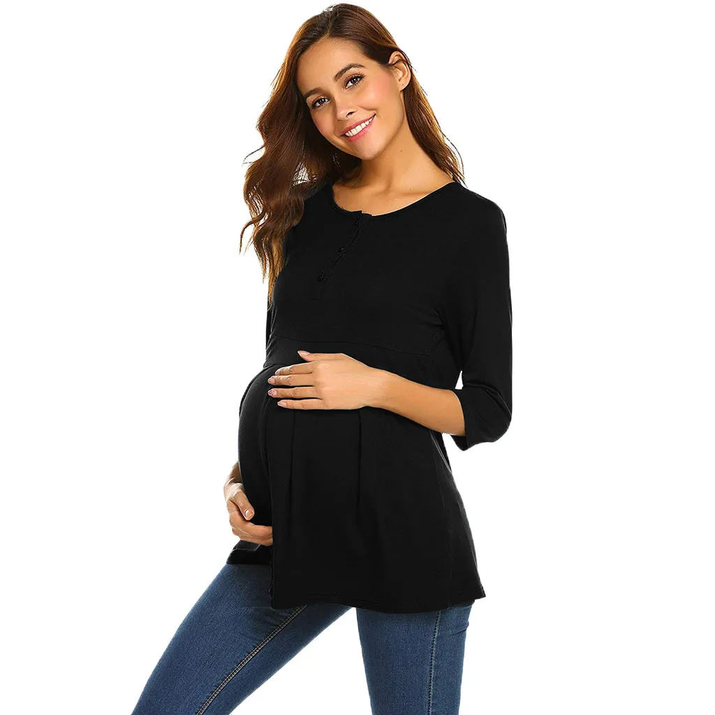 Vetement femme, рубашка для беременных, одежда с коротким рукавом, топы для грудного вскармливания, клетчатые футболки, одежда для беременных