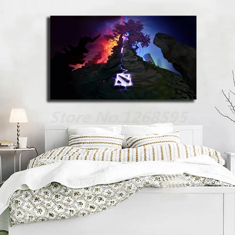 Dota 2 Epic Logo обои настенные художественные холст постер и печать Картина