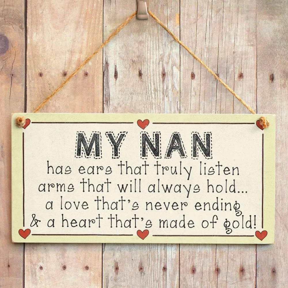 Meijiafei My Nan... есть сердце из золота! -Nanna Сердце Золота знак Любовь 10 дюймов x 5 | Дом и