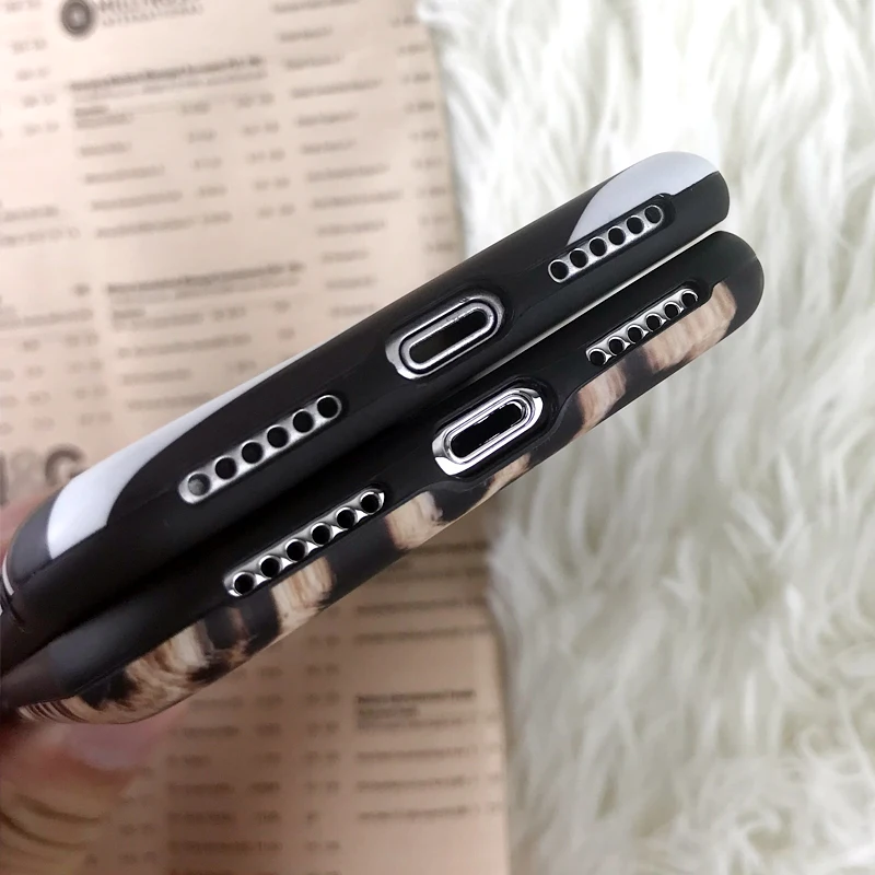 Роскошный чехол для телефона с леопардовым принтом зебры iphone X XR XS 11 Pro Max
