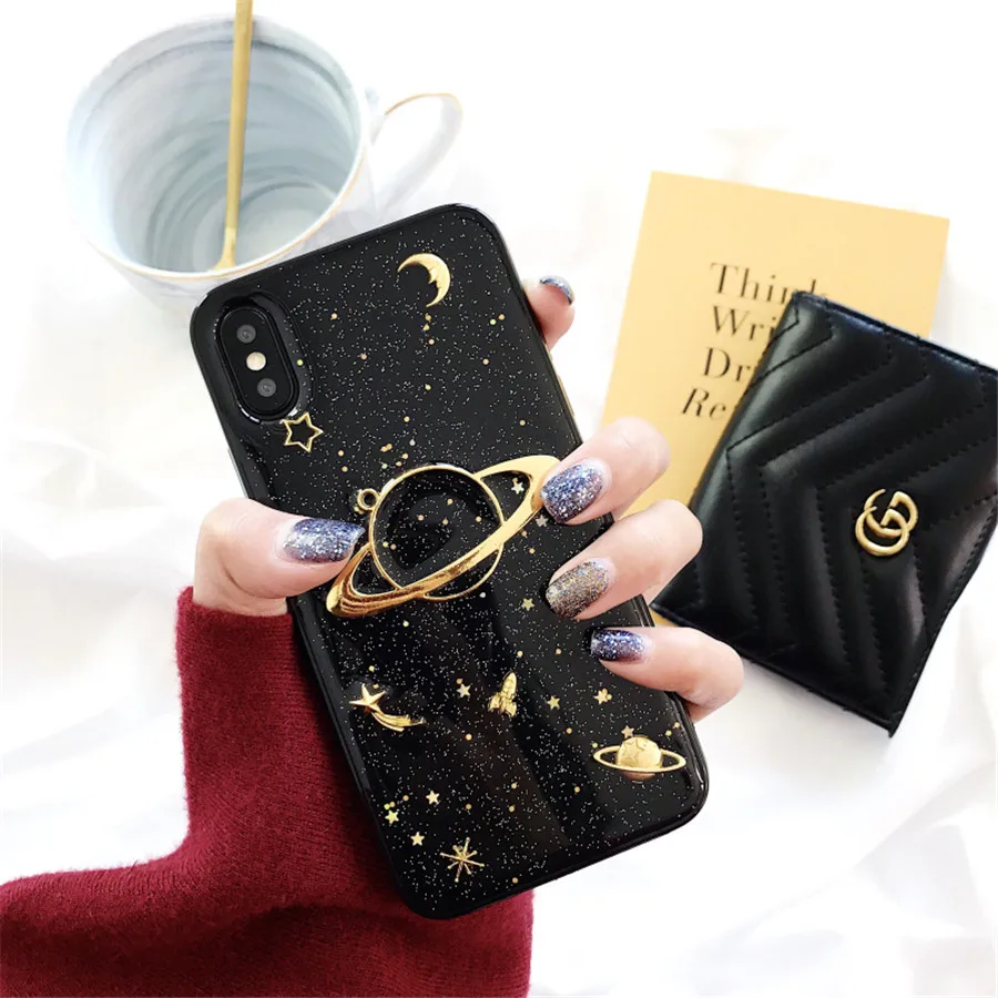 Роскошный блестящий чехол для телефона с космическим Луном iphone XS MAX XR 7 8 plus чехлы