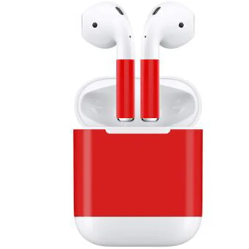 Набор аксессуаров для Apple AirPods Защитная Наклейка для кожи и анти-потерянный ремешок и ушной крючок для Airpods Bluetooth беспроводной наушник - Цвет: Red