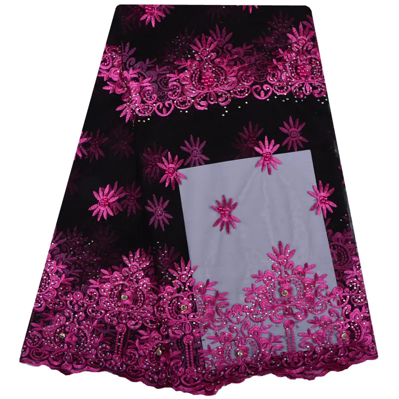 Оптовая продажа Золотая африканская французская кружевная ткань высокое