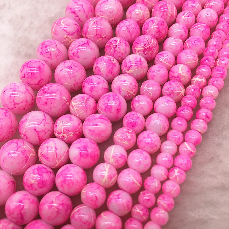 

Wholesale 4/6/8/10mm Double Colored Glass Beads Loose Spacer Beads Painted Charm For Jewellery Making DIY Bracelet&Necklace #21