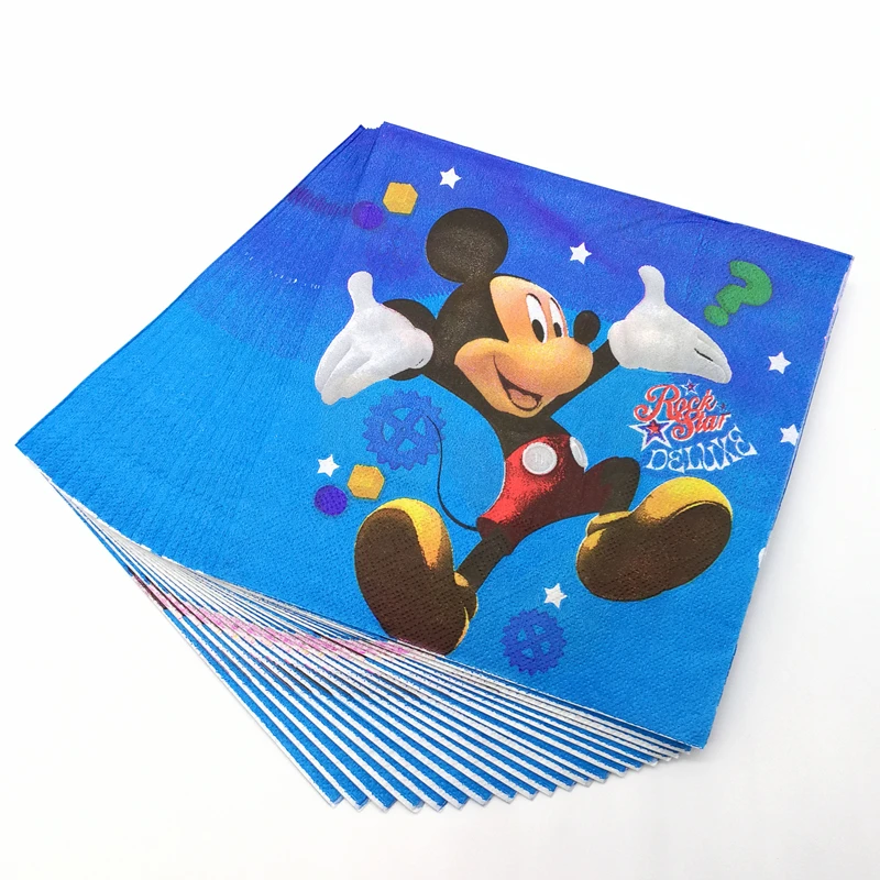 Mickey 20 шт./партия, бумажные салфетки с принтом "любовь", розовое кольцо, полотенце для свадьбы и помолвки, вечерние принадлежности ко Дню Святого Валентина - Цвет: Mickey