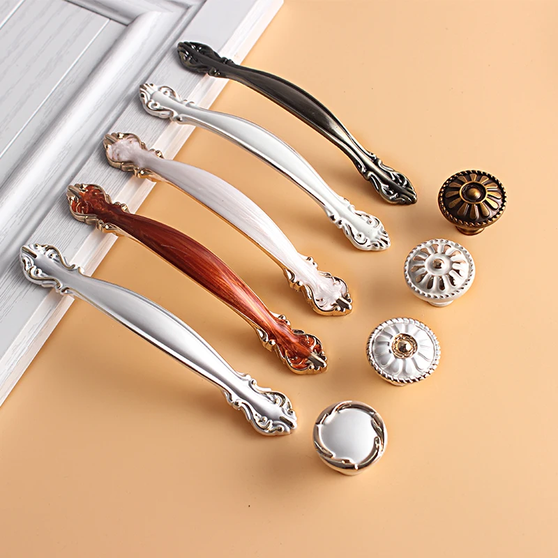 Feng Ye ручки шкафа в европейском стиле дверные и цвета слоновой кости Серебряный