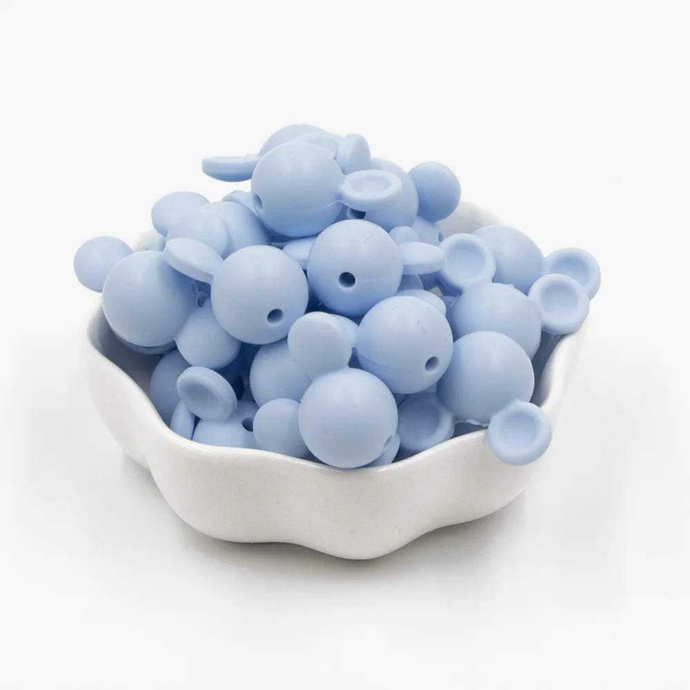 25 шт. Микки силиконовый бисер ребенок Прорезывание Зубов Бусины Perle Силиконовые
