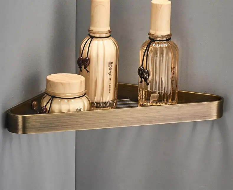Corner Shelf Brass Bathroom Shower Rack Black Oil Bath Shower Shelf Bath Shower Caddy Rack Holder Wall Mounted Bathroom shelf