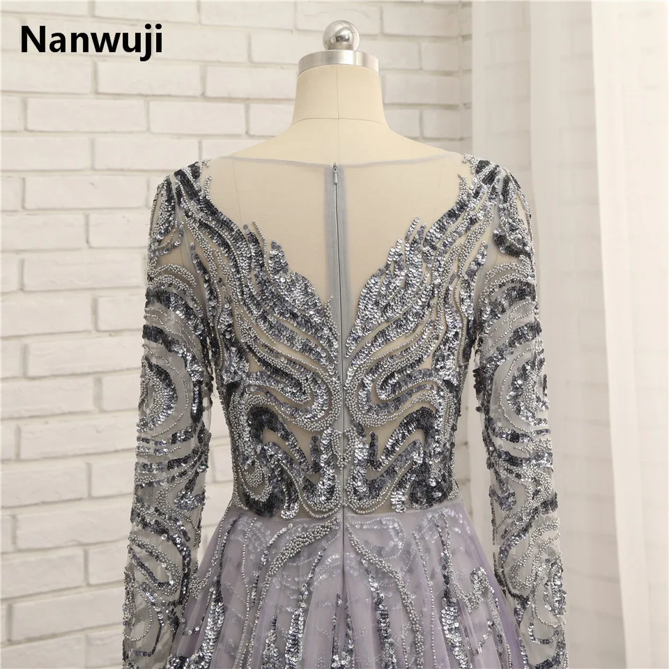 

robe de soire Elegant High Neck Long Sleeve Evening Dress Formal Dress Purple Muslim Mermaid Prom Dresses vestido de festa