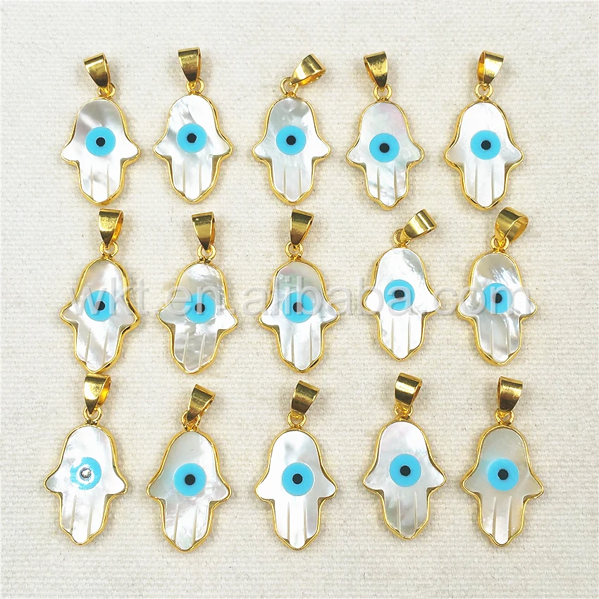 Женский уникальный дизайн подвеска в виде ракушки с изображением рук сглаза
