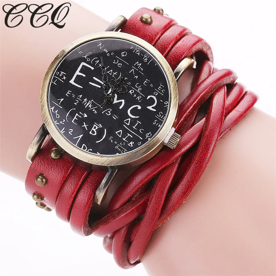 Женские ВИНТАЖНЫЕ КВАРЦЕВЫЕ ЧАСЫ CCQ повседневные часы из натуральной кожи с