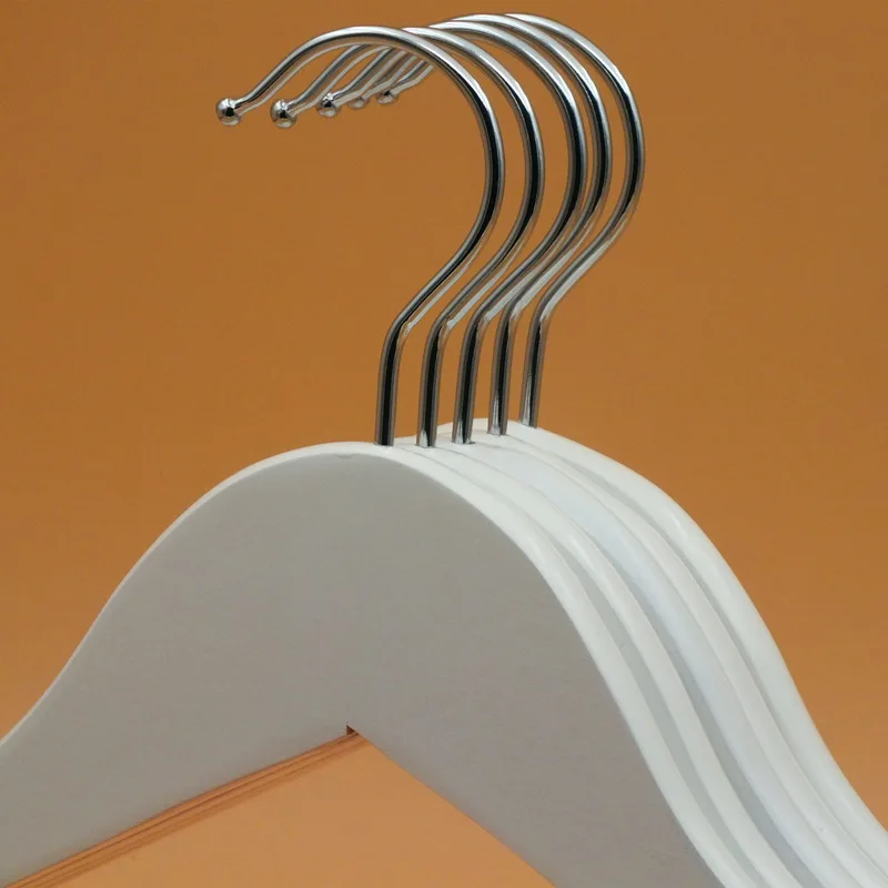 10 шт./лот белые вешалки для одежды из цельного дерева магазин отелей