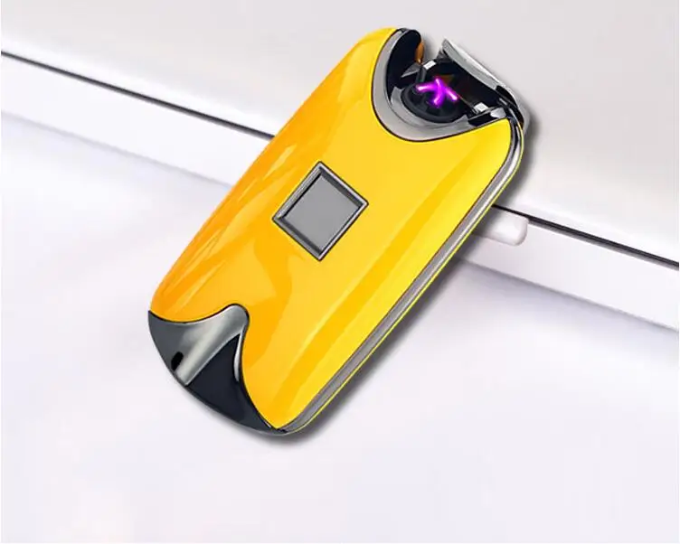 USB Зажигалка перезаряжаемая Электронная Зажигалка сигарета отпечаток пальца плазменная Зажигалка двойная дуга сигары Palse личная подпись на заказ