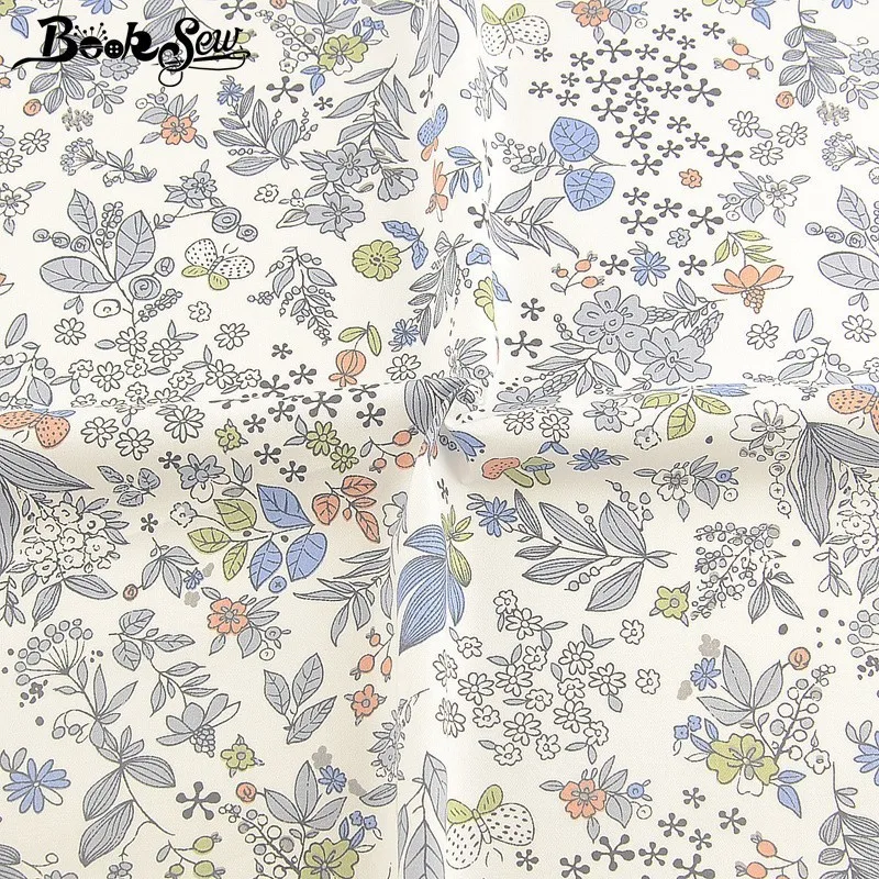 Booksew 100% хлопчатобумажная саржевая ткань с цветочным дизайном для шитья сделай