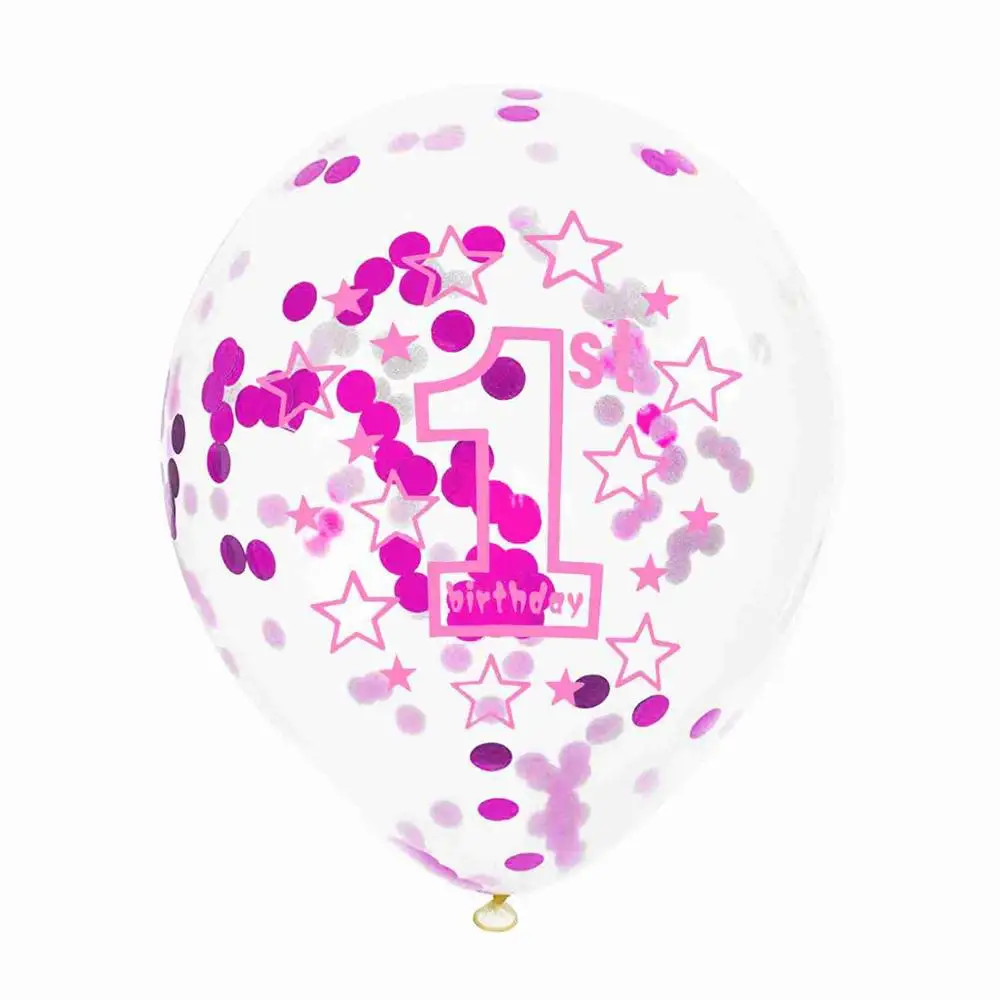 Color 15 as photo 5pcs 12Inch Crown Confetti Clear Balloons Latex Princess Boy Birthday Balloons 18 20 30 40 50 Anniversary Wedding Party Decor - Цвет: Color 15 as photo