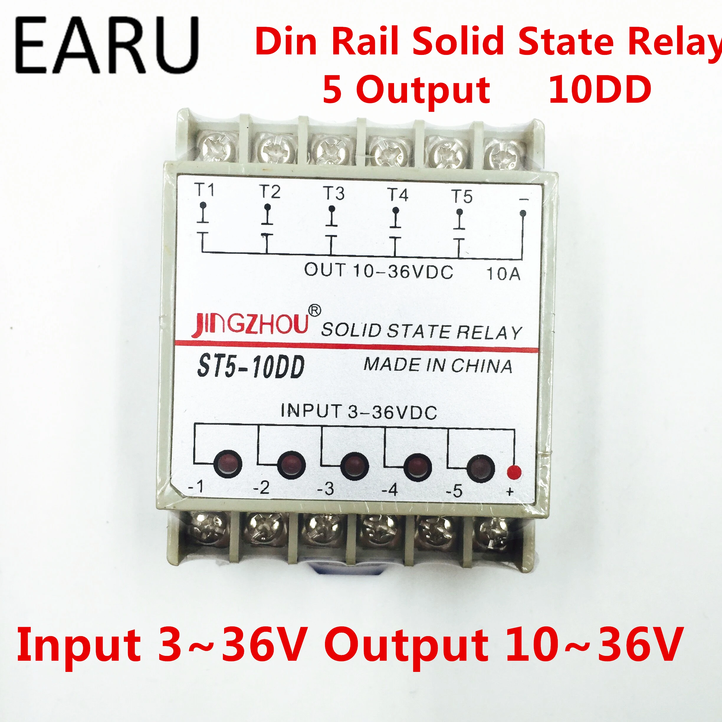 10DD 5 Channel Din rail SSR quintuplicate five input 3~36VDC output 10~36VDC single phase DC solid state relay | Обустройство дома