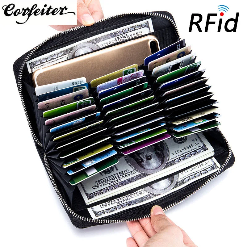 Corfeiter, натуральная кожа, RFID Блокировка, кредитный держатель для карт, Мужской органайзер, для путешествий, паспорта, кошелек, бизнес держатель для карт, для женщин, 37