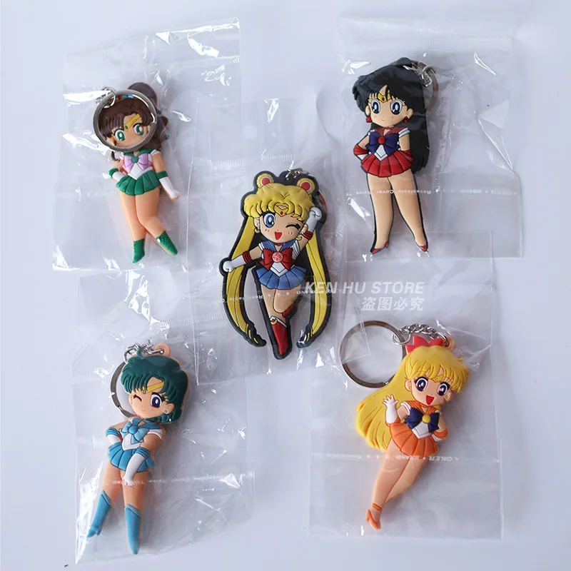 

Faster shipping Sailor Moon anime cartoon Keychains action toy figures pendant Collection model toy