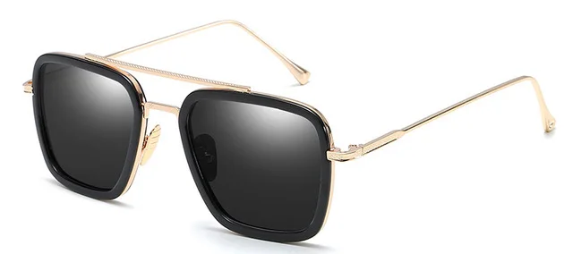 type 1 Gold Black Tony stark, мужские, Железный человек, солнцезащитные очки, женские, солнцезащитные очки, lentes gafas de sol mujer soleil feminino, готические, паровые, панк, очки, винтажные - Цвет линз: type 1 Gold Black
