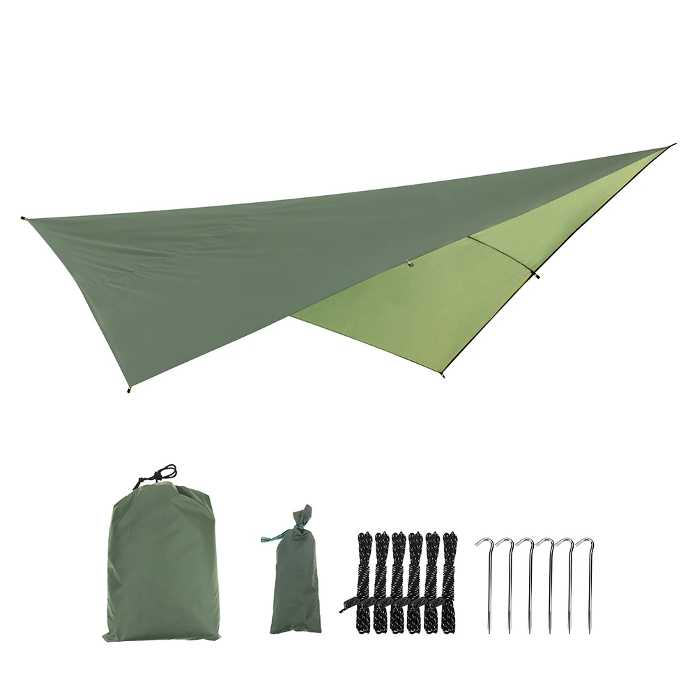 Army green type 1 Пляжное укрытие от солнца брезент тентовая тень ультралегкий УФ непромокаемый палаточный гамак брезент коврик для пикника на открытом воздухе путешествия Кемпинг - Цвет: Army green type 1