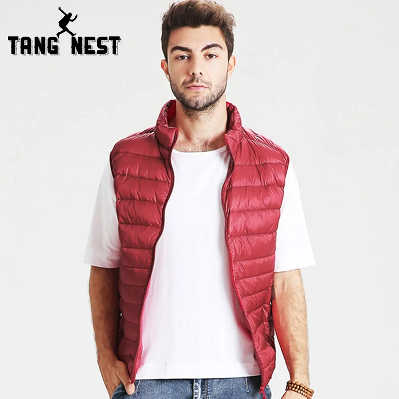 TANGNEST/Повседневная легкая мужская пуховая жилетка Лидер продаж на молнии большой