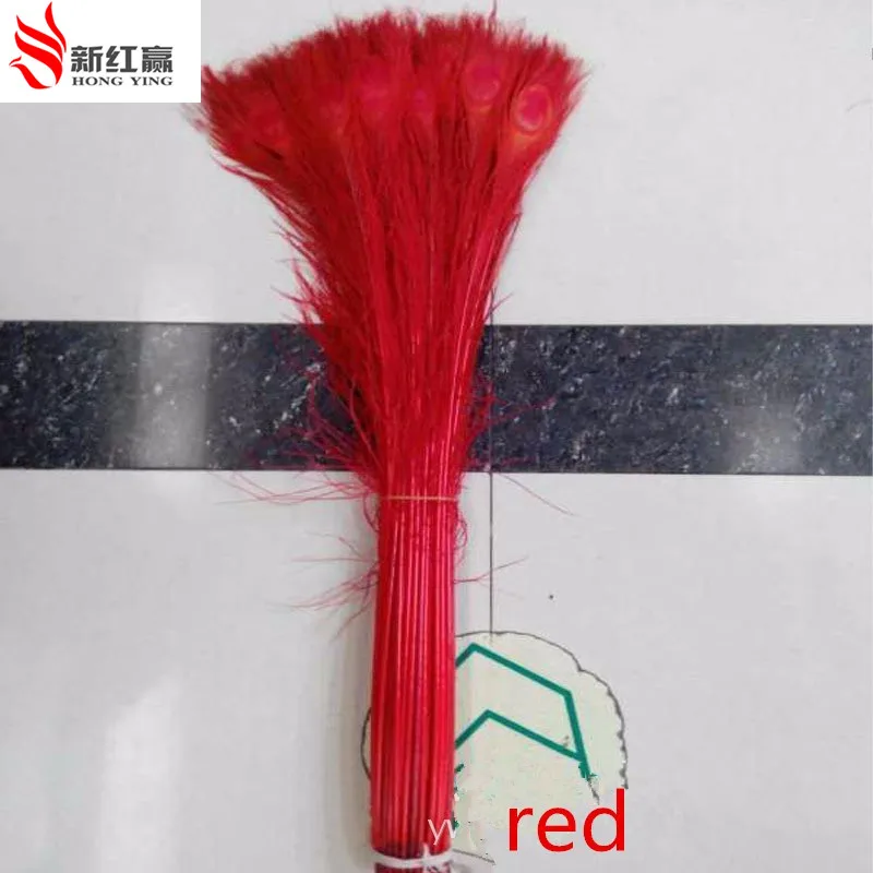 The big red 20 шт павлиньи перья 80-90 см/31-35 дюймов 10 цветов перьев для дома, декоративное перо, декоративное перо - Цвет: The big red