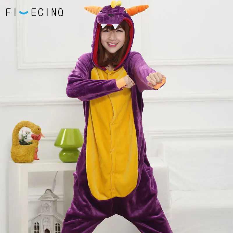 Spyro Костюм животного для косплея для женщин и мужчин; Забавный комбинезон; фланелевый мягкий зимний теплый комбинезон; карнавальные вечерние костюмы - Цвет: Spyro