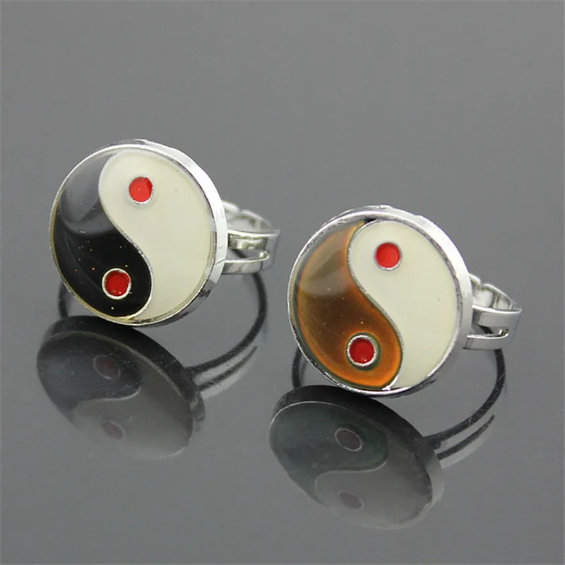 Классическое Китайское кольцо tai chi bagua Yin Yang halves графика настроение изменение