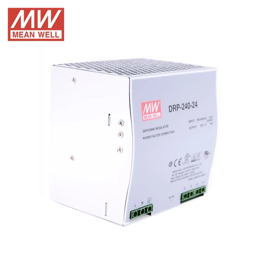 блок питания 24в MeanWell din рейку 24 В 10A 240 Вт PFC функция antminer l3 DRP Промышленные Din