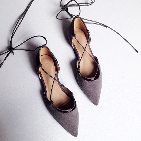 Эспадрильи женские на плоской подошве замшевые с перекрестной шнуровкой