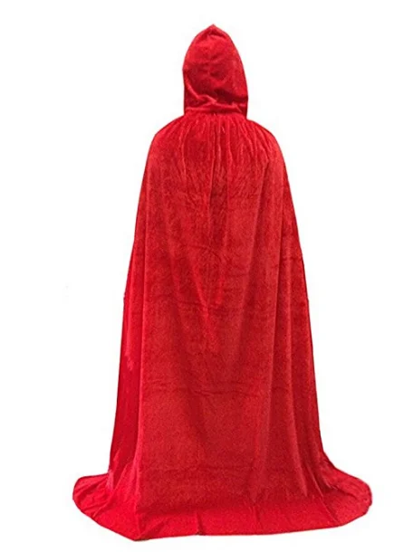 

Unisex Full Length Velvet Hooded Cape Halloween Costume Cloak