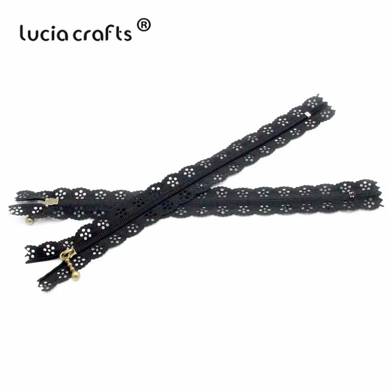 C12 Black 6pcs Lucia ремесла 20 см нейлон катушки красивые кружева молнии для DIY сумка портной канализации ремесло розничная J0301 - Цвет: C12 Black 6pcs