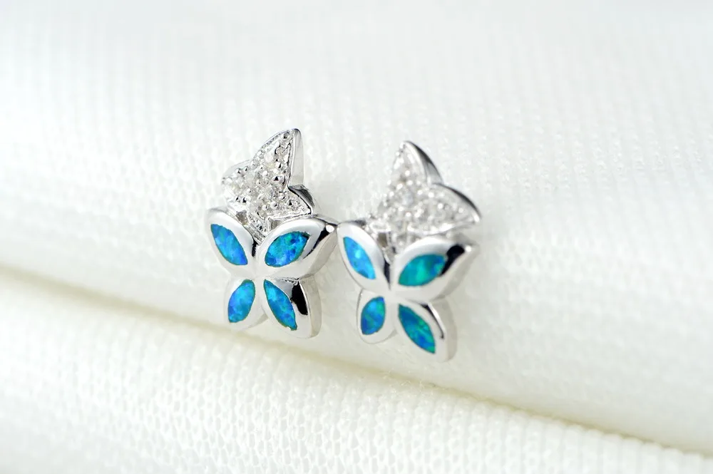 Реальные женские серьги с опалом и фианитом AAA|zirconia stud earring|opal earringsopal silver earrings |
