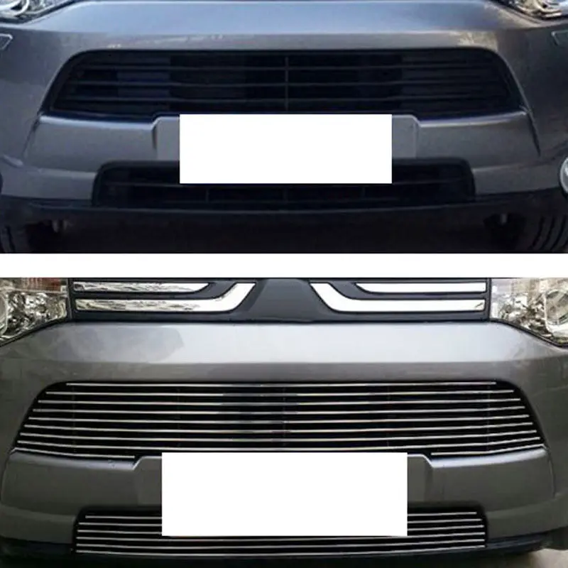 Верхний + нижний гриль обложки планки Алюминий для Mitsubishi Outlander 2013-2015 | Автомобили и