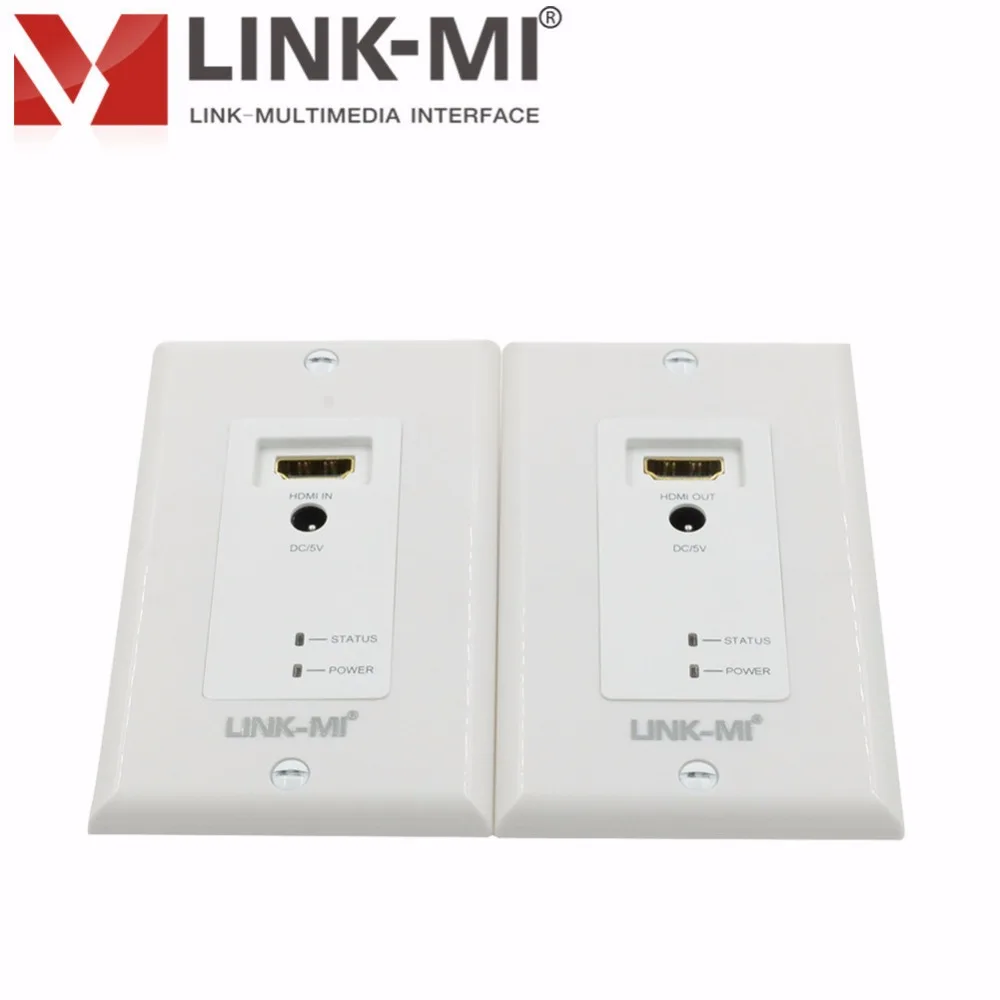 LINK MI hdmi стены плиты Extender за двойной через Cat5e/6 кабель передатчик и приемник видео