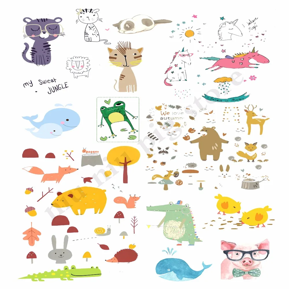 А5 милые животные Мультяшные наклейки не вырезают украшают самодельный дневник