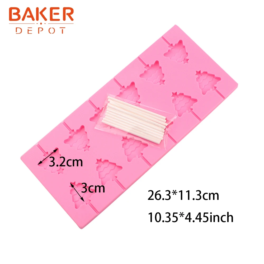 BAKER DEPOT, силиконовая форма для леденцов, конфет, Рождественская елка, шапка, форма шоколада, клейкая форма, инструмент для украшения торта, 12 полости