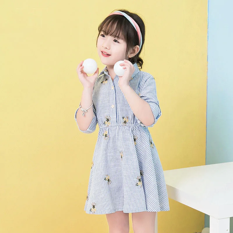 Детское платье осень 2017 г. Новые Девушки повседневные платья дети мультфильм