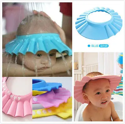 1pc Adjustable Baby Children Kids Safe Shampoo Bath Bathing Shower Soft Care Protect Eyes Cap Hat Wash Hair Shield 3 Colors | Детская