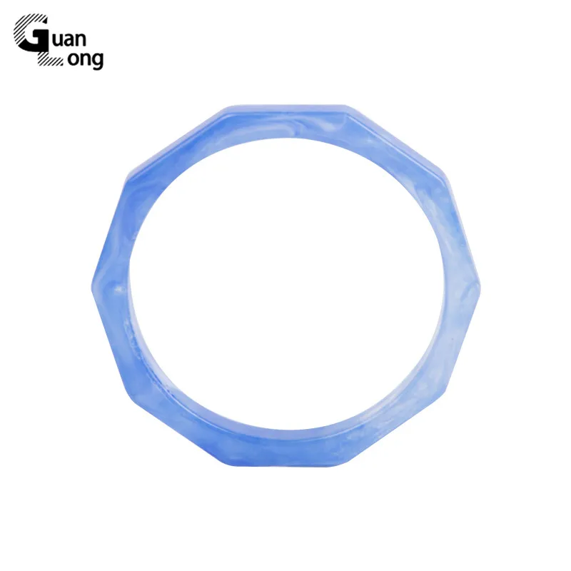 

GuanLong Vintage Resin Cuff Fashion Mix Colors Polygon Geometric Acrylic Bracelet Bangles for Women Girls party Bangle Jewelry