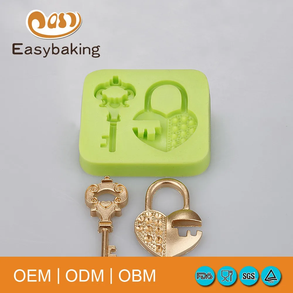 Restoring ancient ways Style Key and lock Silicone Mold cake decorating tools Polymer Clay Tools And Molds | Дом и сад