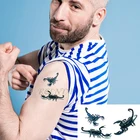 Водонепроницаемая Временная тату-Наклейка 3D страшный Скорпион поддельные тату флэш-тату на запястье для ног для мужчин девушек женщин мужчин