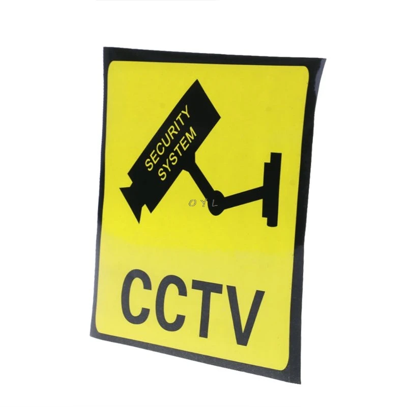10PCS Warning Stickers for CCTV SECURITY SYSTEM Self-adhensive Safety Label Signs Decal 111mm Waterproof | Безопасность и защита